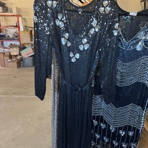 Vintage silk sequins beaded dress.